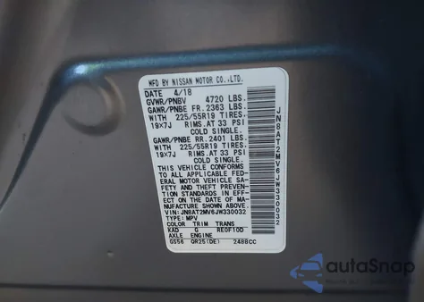 2018 Nissan Rogue Sl from USA, damaged, VIN JN8AT2MV6JW330032